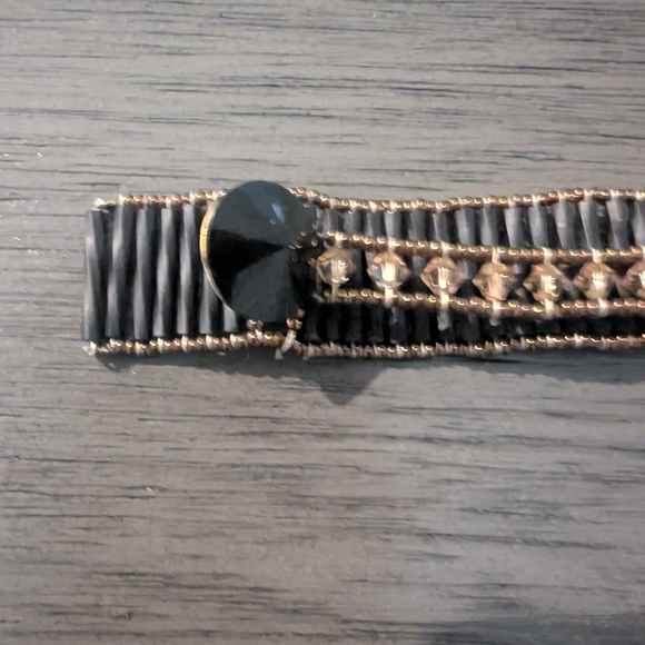 🖤Vintage1930s–50s Art Deco Revival Austrian Glass & Gilt Bead Bracelet - Picture 10 of 10